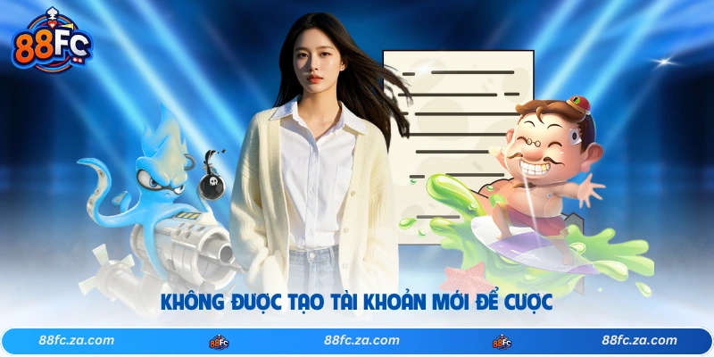 Không được tạo tài khoản mới để cược